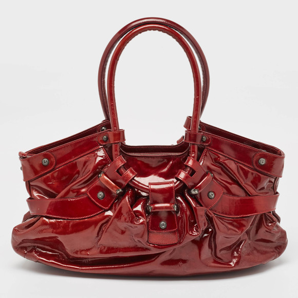 SALVATORE FERRAGAMO Red Patent Leather Celtico Hobo - Picture 4 of 8